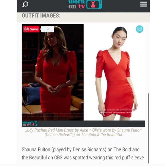 Alice + Olivia Judy Red Puff Sleeve Ruched Mini Cocktail Dress Size 10 NWOT - Picture 7 of 11